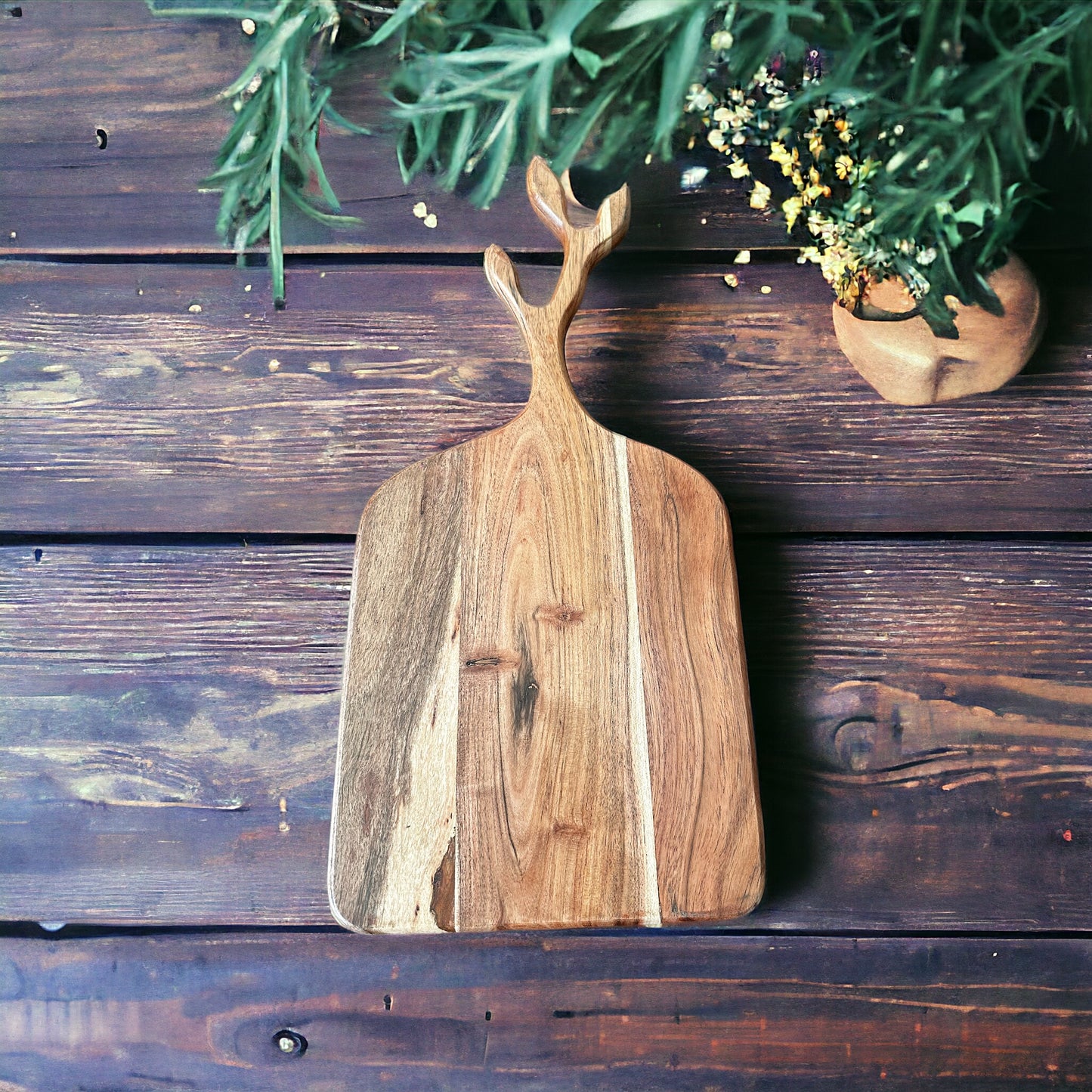 Rustic Reindeer Serving Board - single
