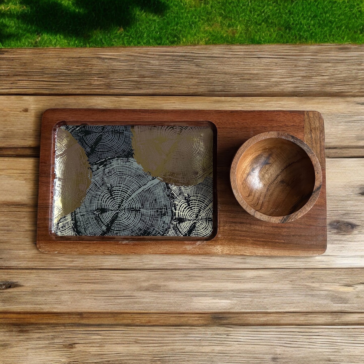 Meraki golden elegance chip bowl platter - single