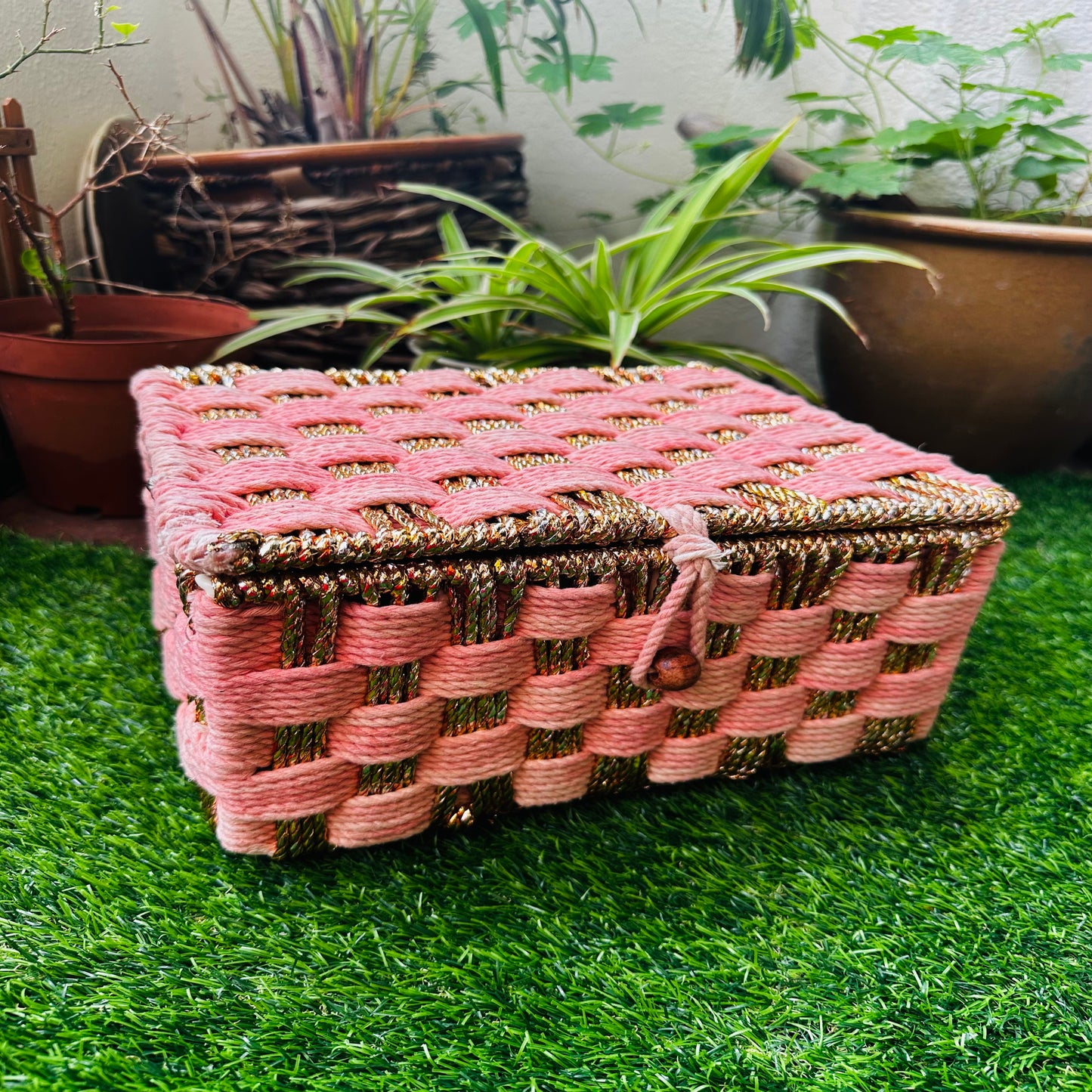 Twilight Tones Storage Colour Cotton Rope Organizer Box - single