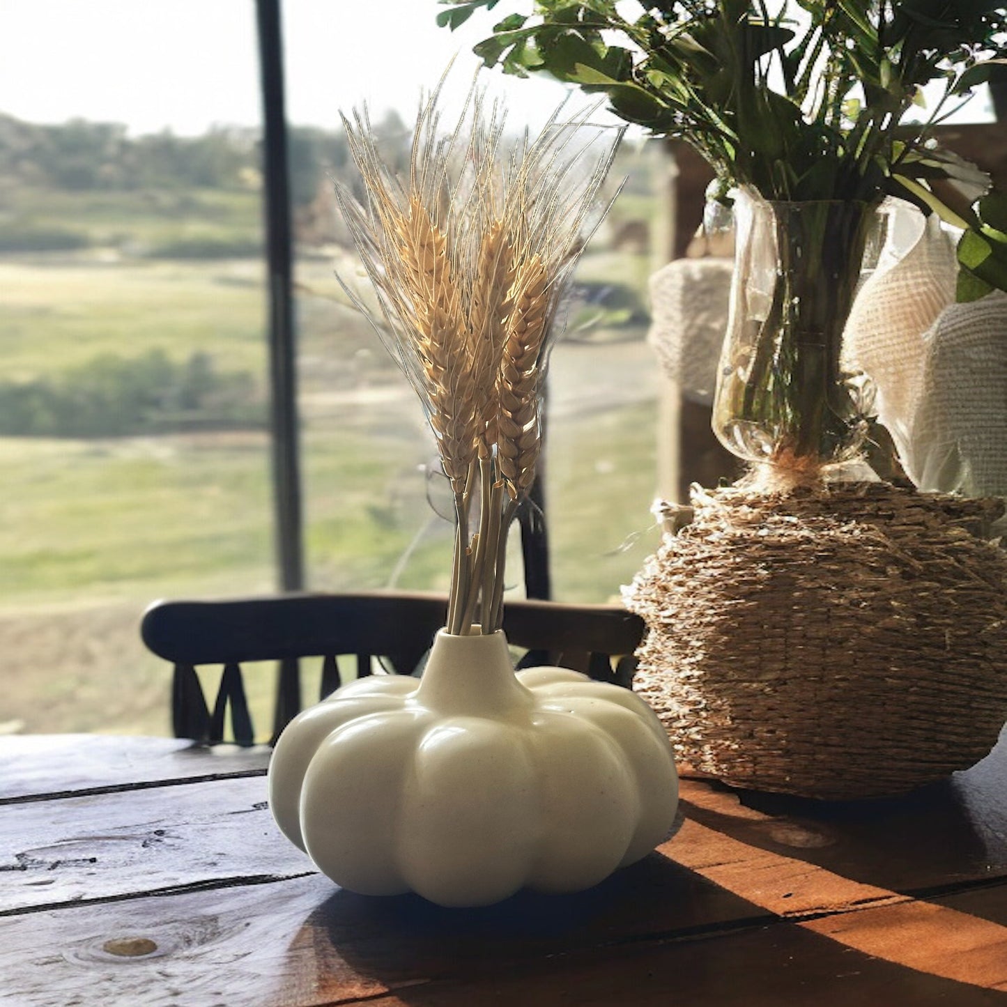 Alabaster Ceramic Pumpkin Vase
