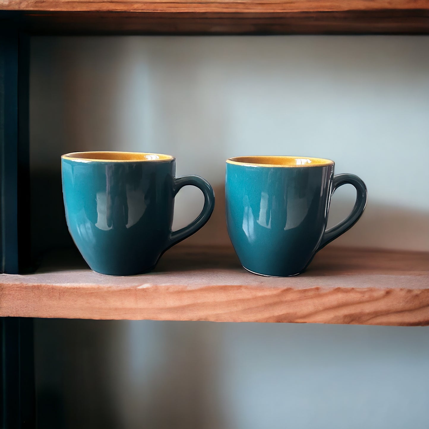 Olive Oasis Stoneware Coffee Mugs - set of 2