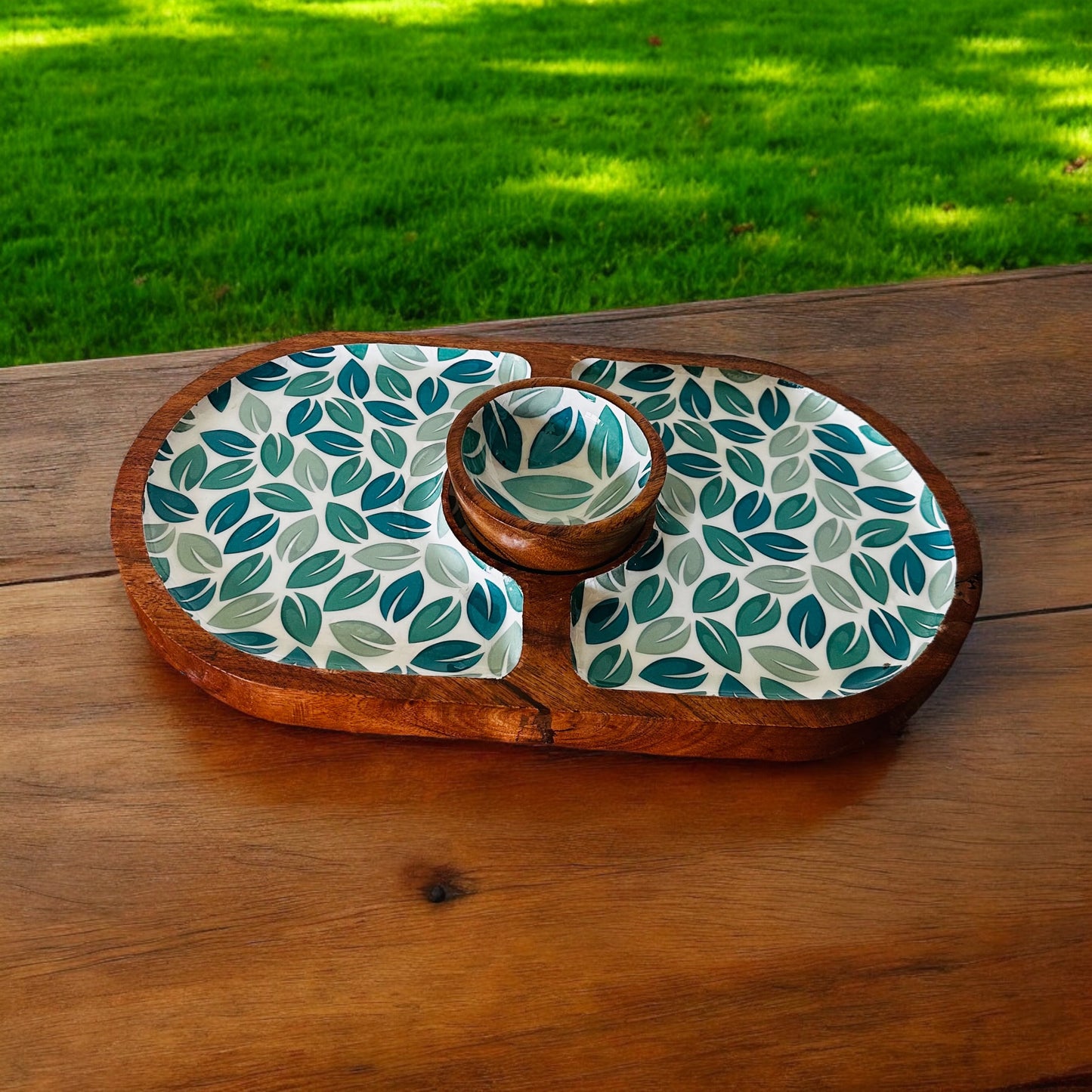 Meraki dual side chip and dip platter - single