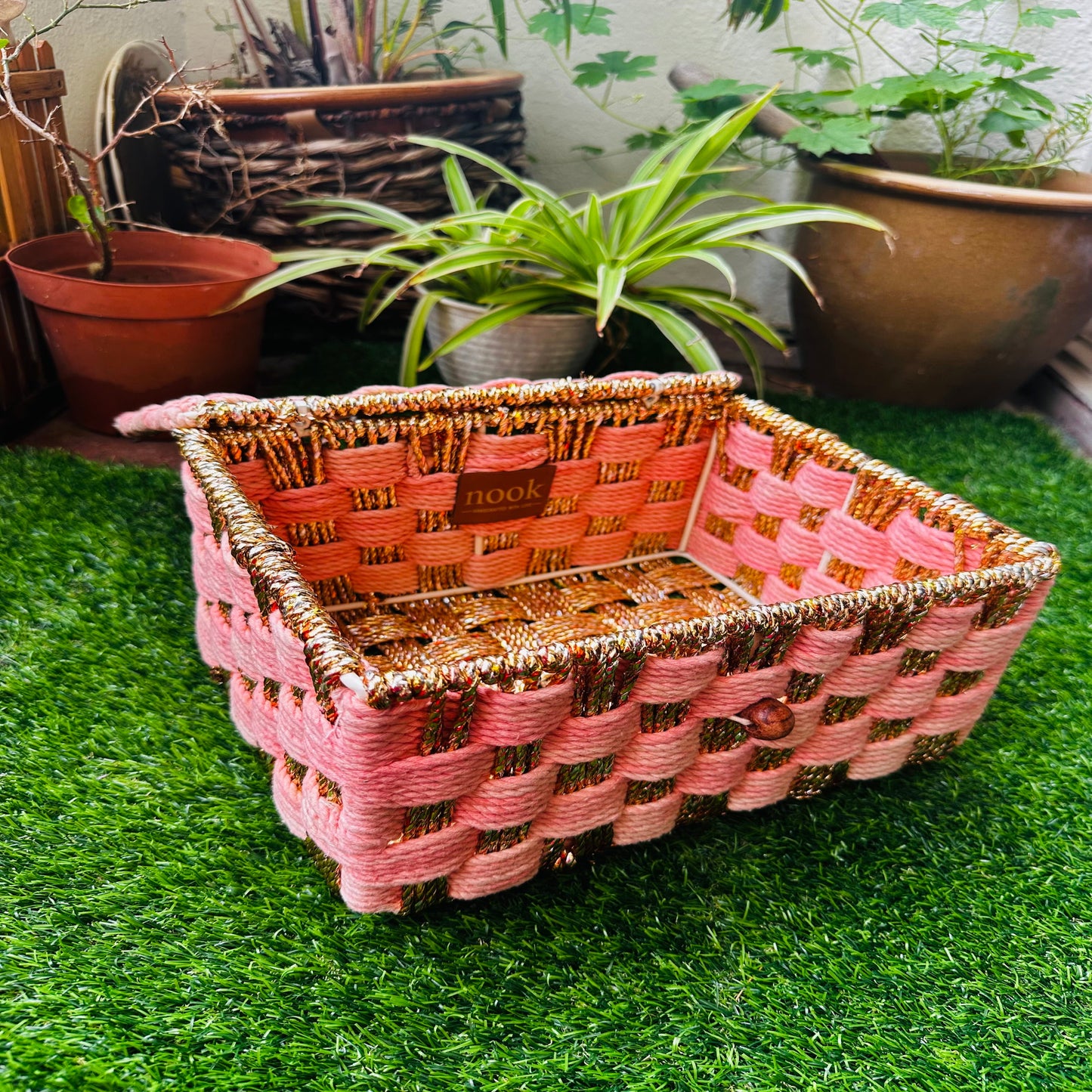 Twilight Tones Storage Colour Cotton Rope Organizer Box - single