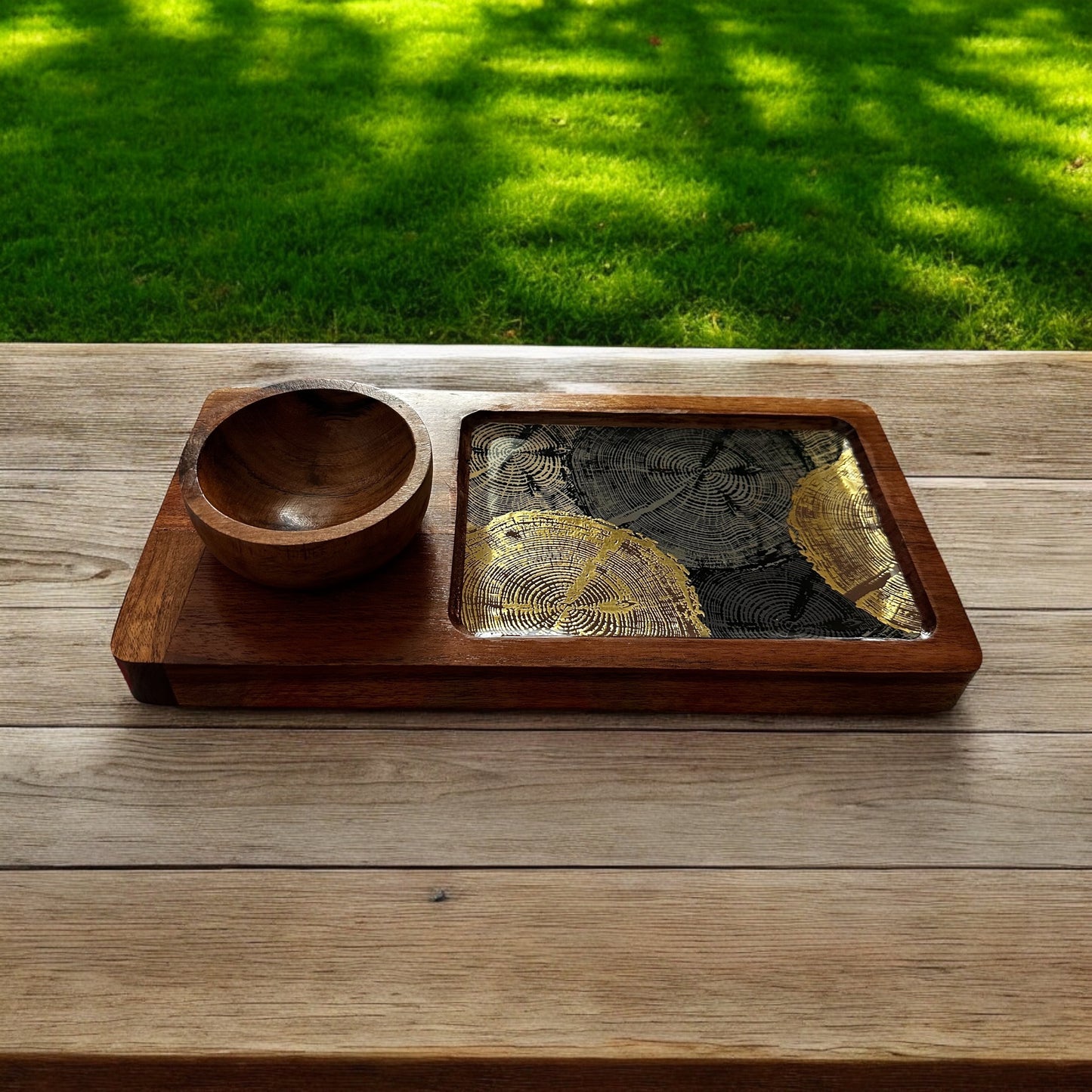 Meraki golden elegance chip bowl platter - single