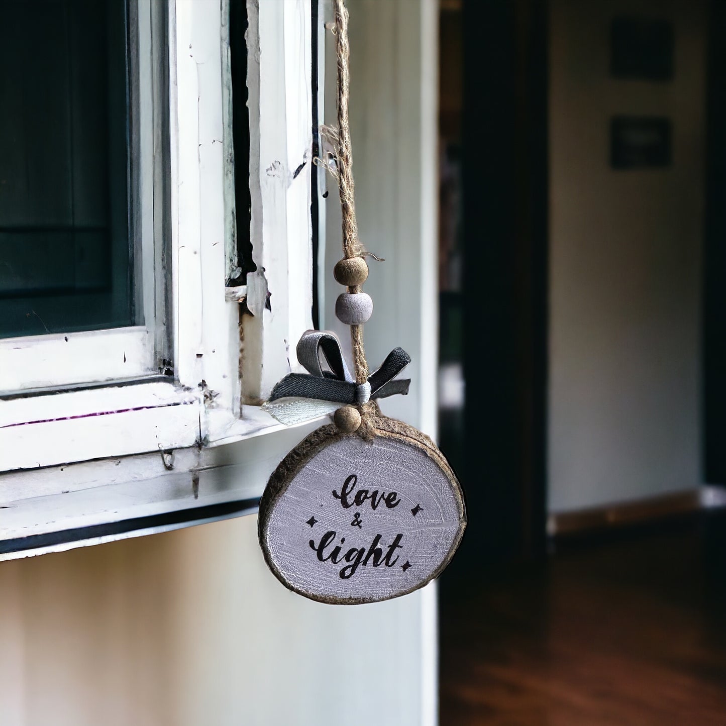 Upcycled rustic bark charm - single