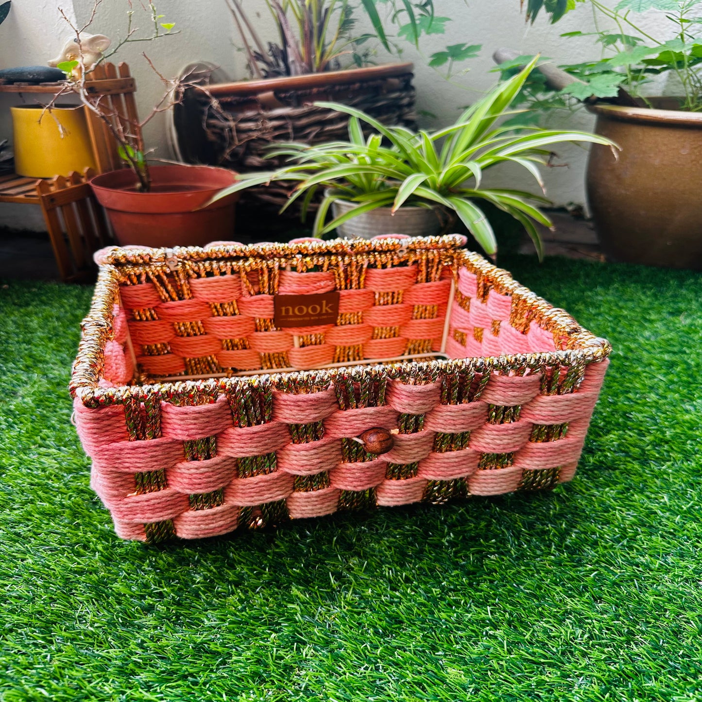 Twilight Tones Storage Colour Cotton Rope Organizer Box - single