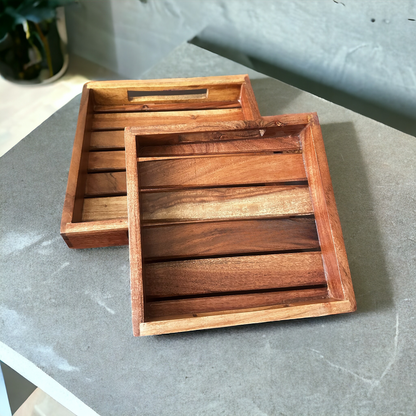 Acacia aura wooden tray - small size - single