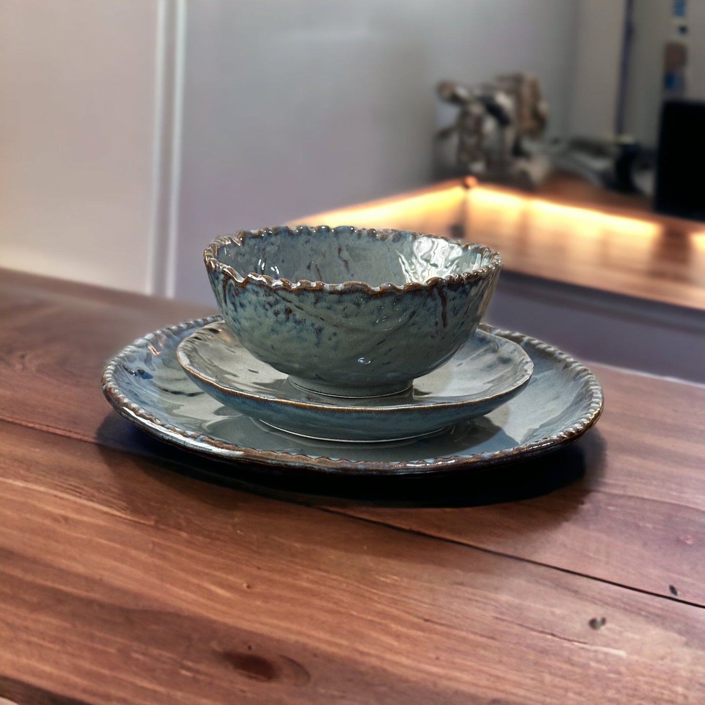 Alana stoneware snack plates - set of two