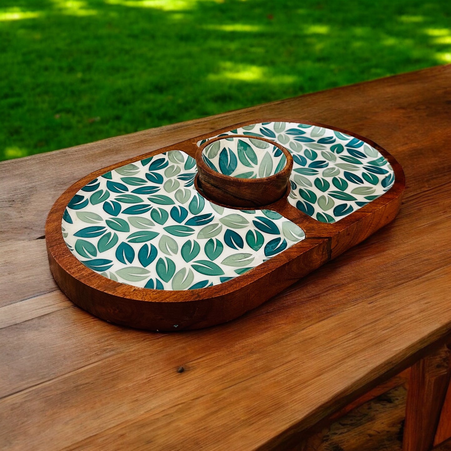 Meraki dual side chip and dip platter - single