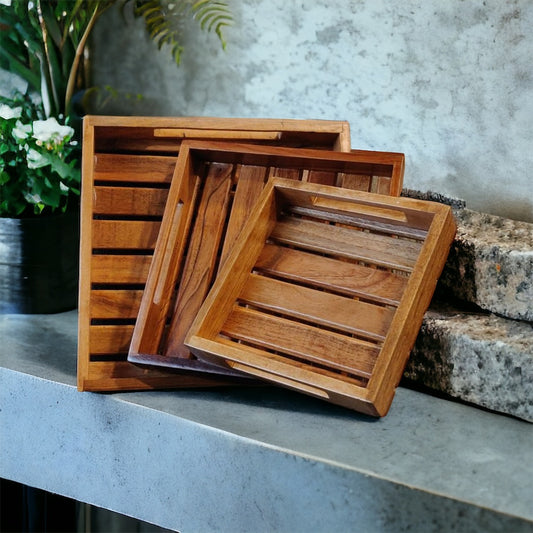 Acacia aura wooden tray - small size - single