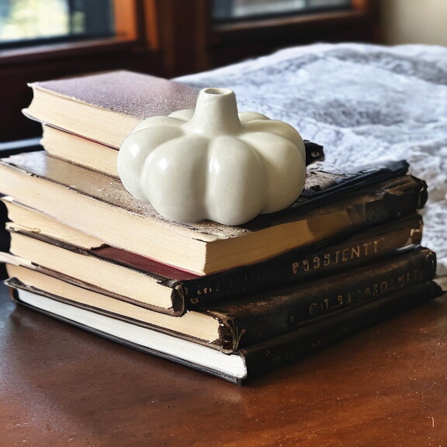 Alabaster Ceramic Pumpkin Vase