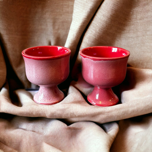 Red dual glaze icecream goblet – set of 2