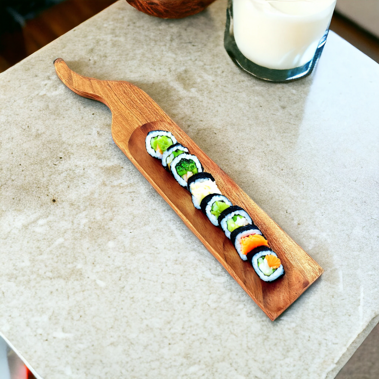 ElegantArc Acacia Serving Platter – single