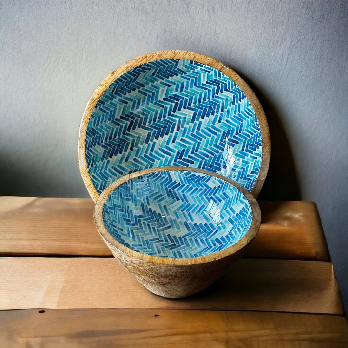 Meraki geometric lines set of two bowls