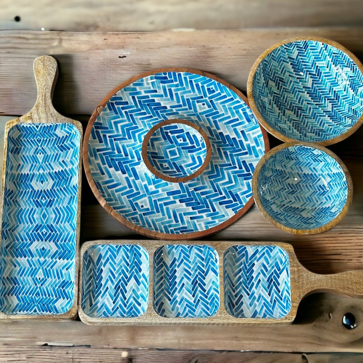 Meraki geometric lines set of two bowls