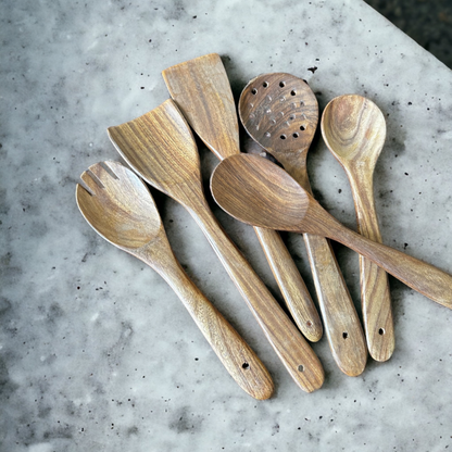 Wooden spatulas - set of 6