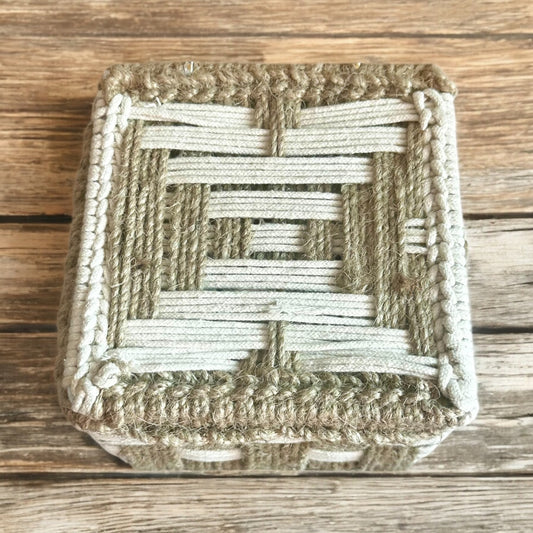 Jute Harmony Eco Chic White Natural Colour Organizer Box - single