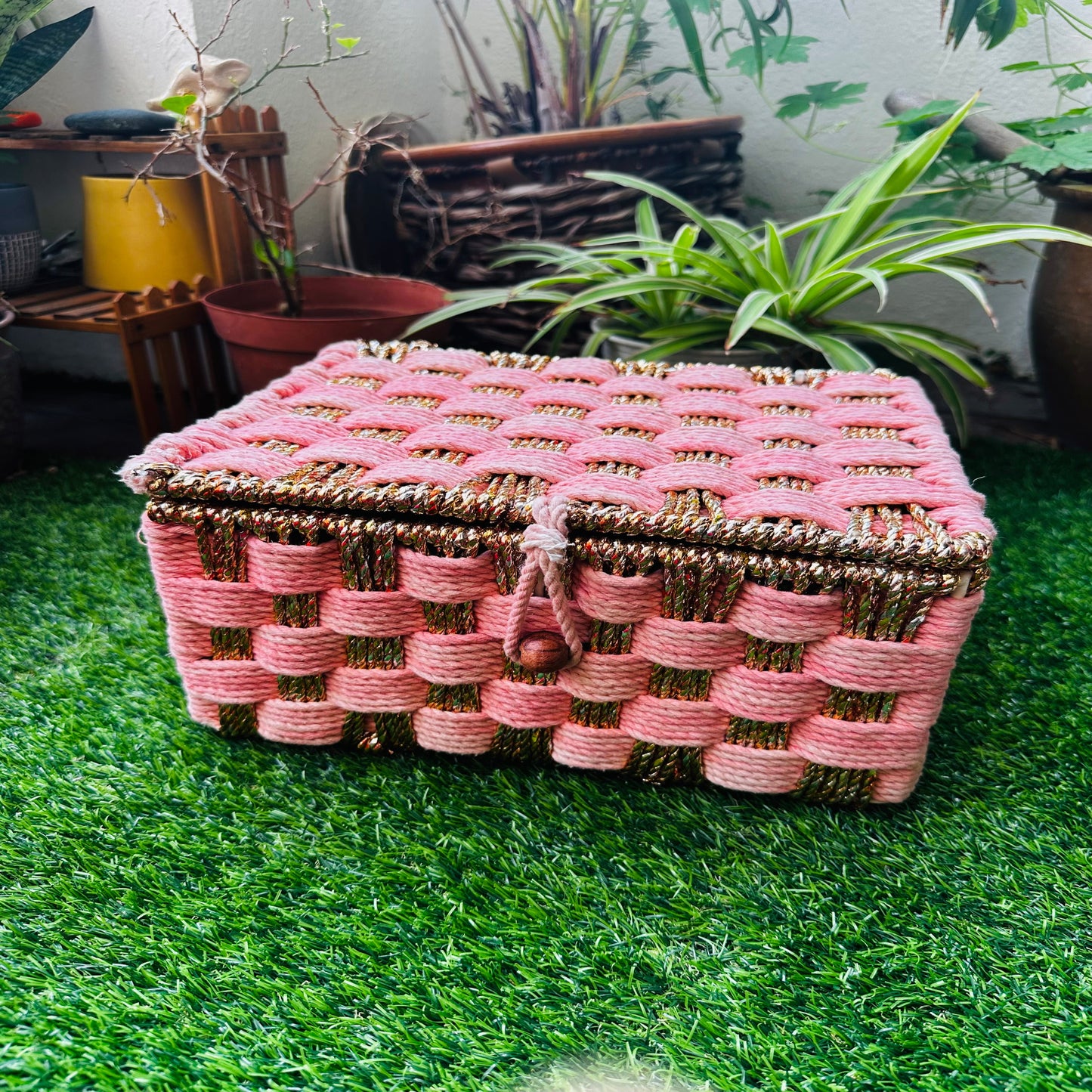 Twilight Tones Storage Colour Cotton Rope Organizer Box - single