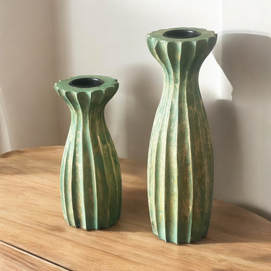 Mango Grove Washed Green Antique Colour Candle Stand