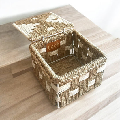 Jute Harmony Eco Chic White Natural Colour Organizer Box - single