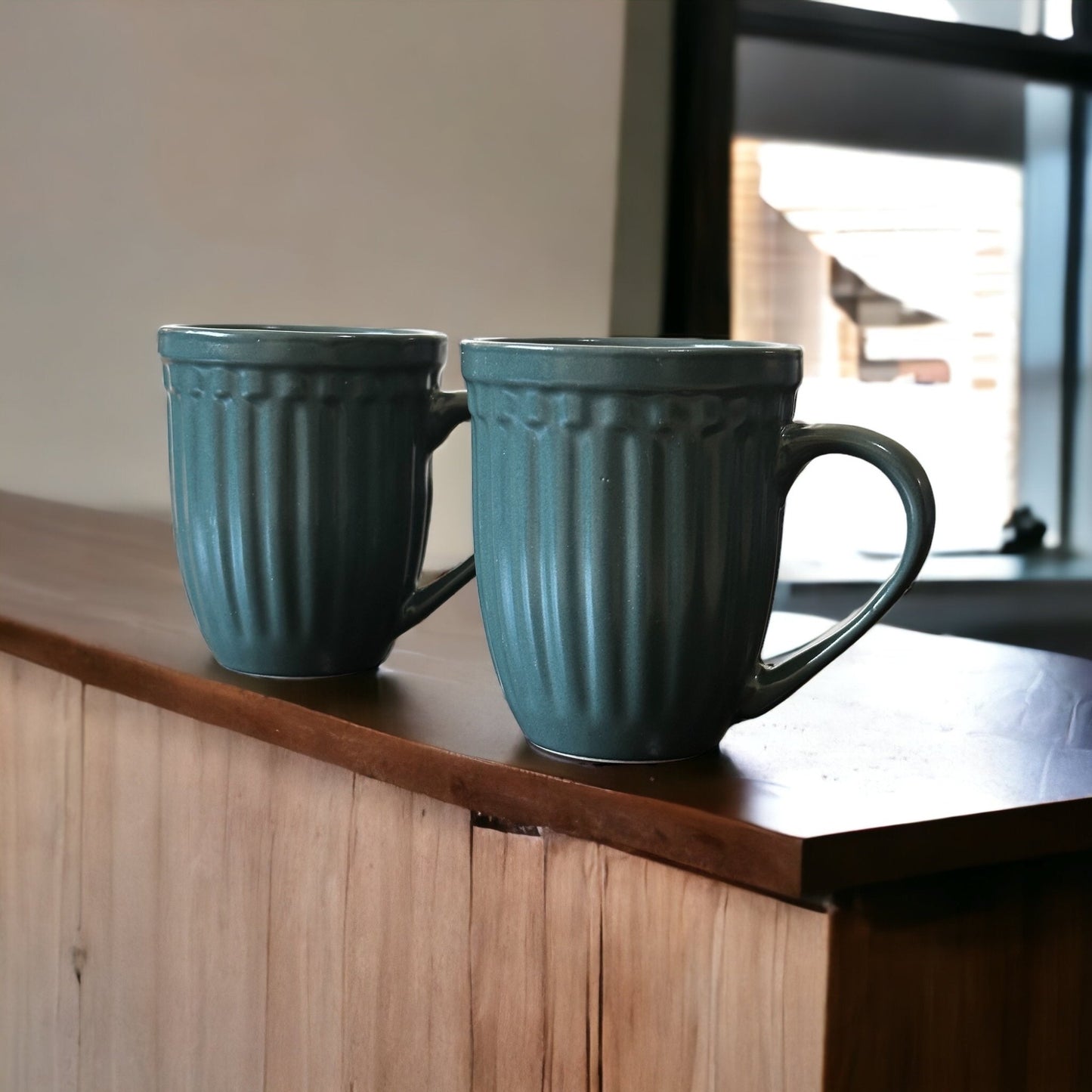 Green vintage mugs - set of two