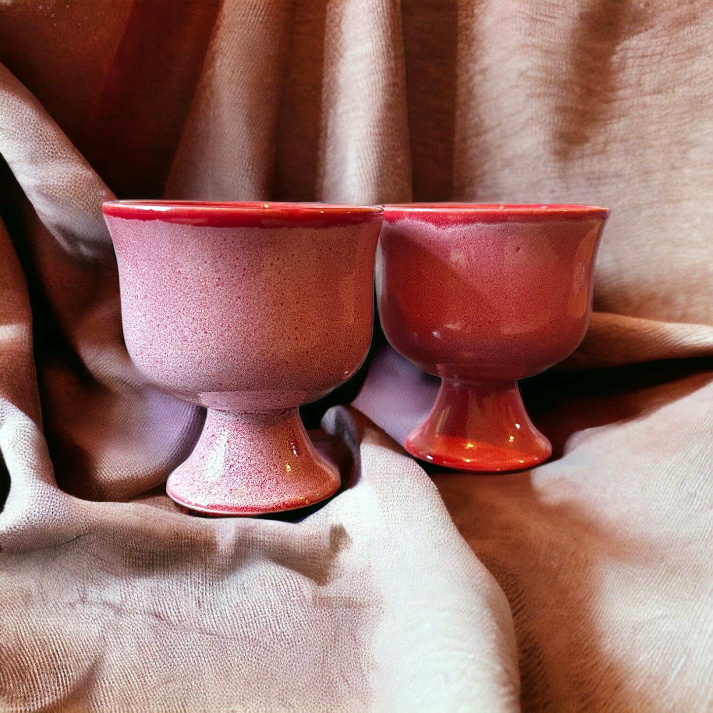 Red dual glaze icecream goblet – set of 2