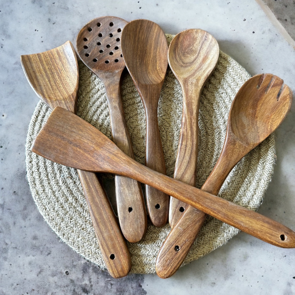 Wooden spatulas set of 6 Nook Singapore