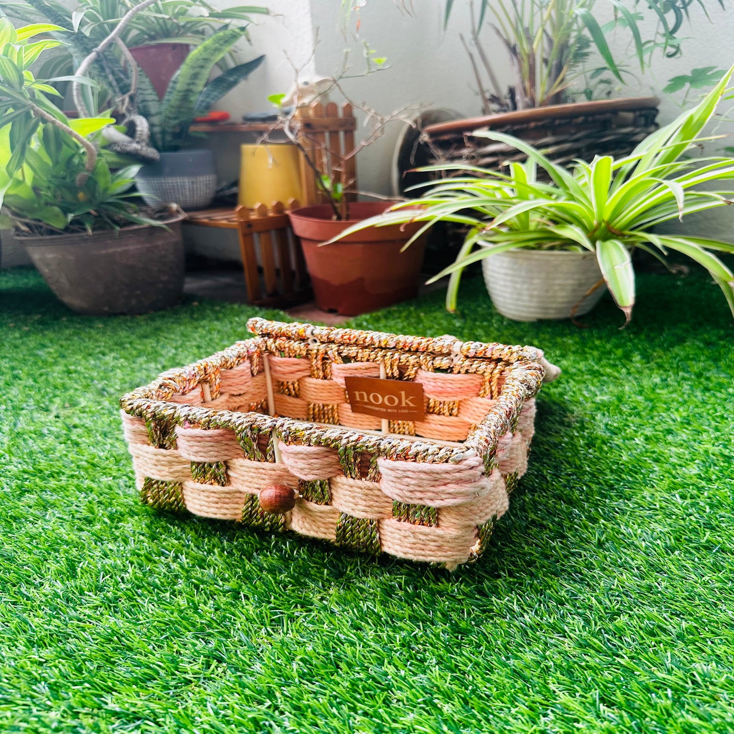 Twilight Tones Storage Colour Cotton Rope Organizer Box - single