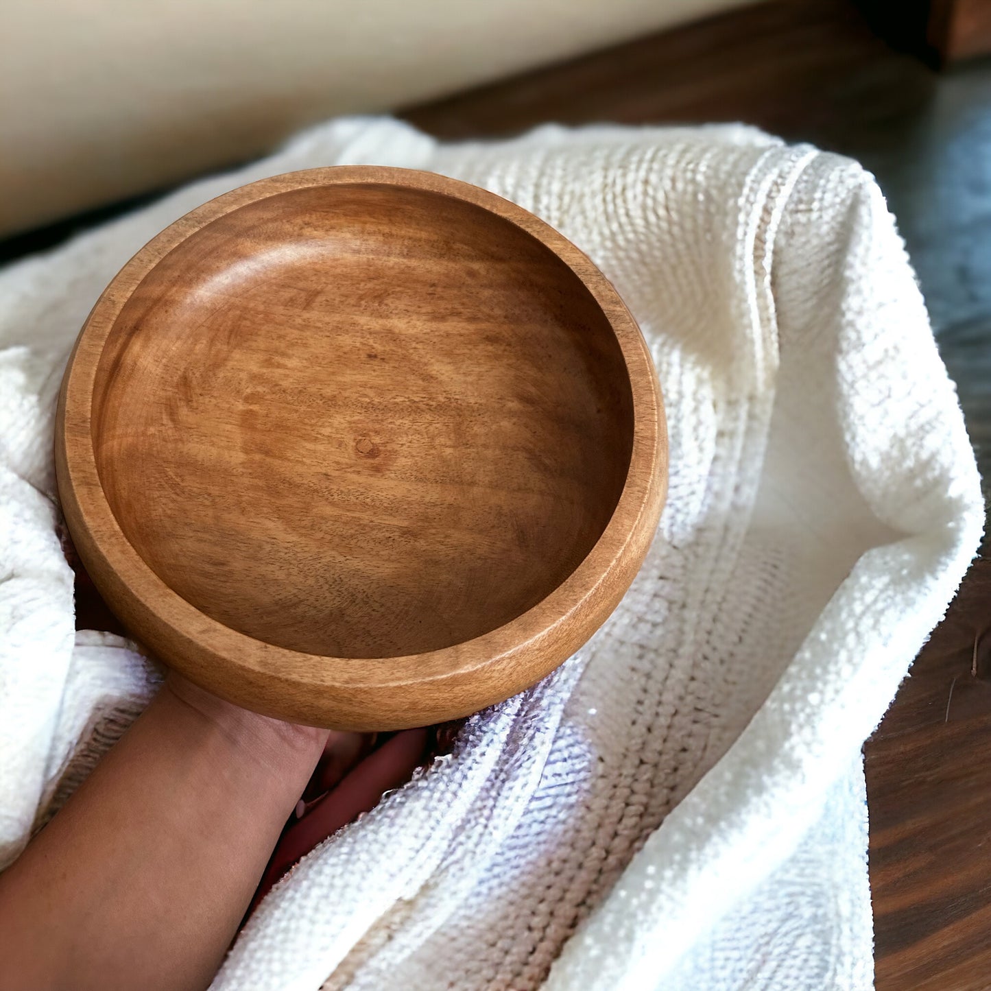 Acacia wood grove salad bowl medium or large - single