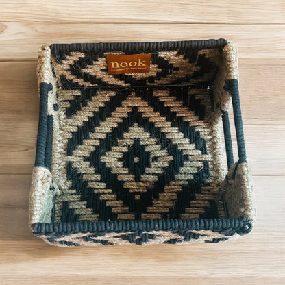 Jute Harmony Eco Chic Black Natural Colour Square Tray - single