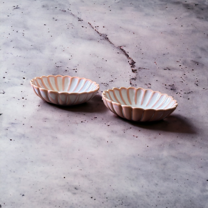 Blossom blush shallow bowls – set of 2