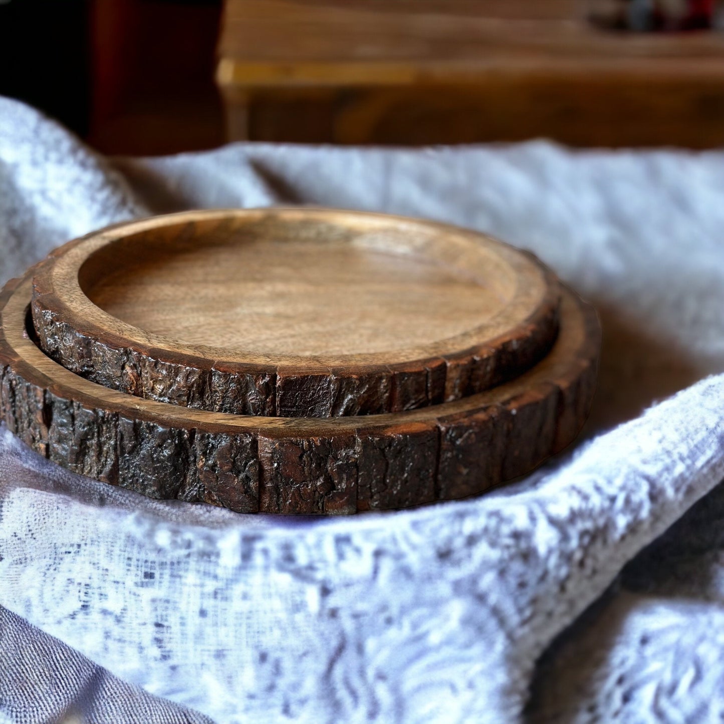 Rustic bark platter - medium or large - single